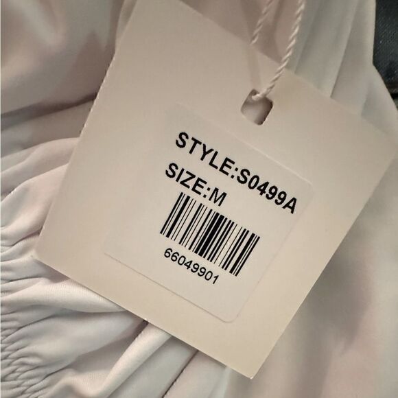 NWT Envya Ruched High Rise One-Piece Swimsuit in White Size M - Picture 7 of 10